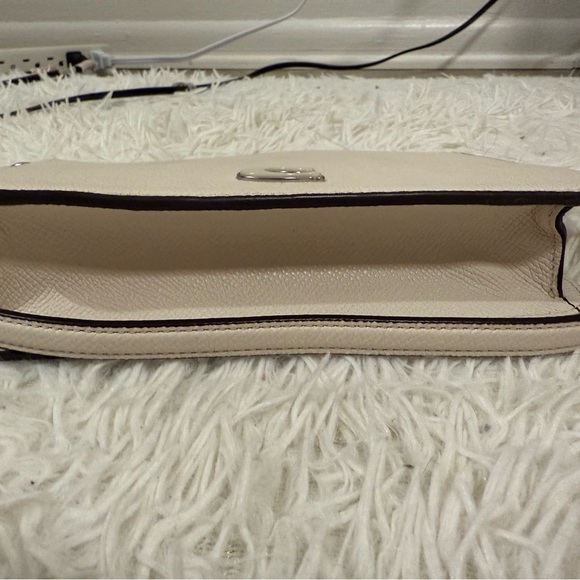 Coach Pebbled Leather Pouch Silver Tone Shoulder Bag - Picture 5 of 6